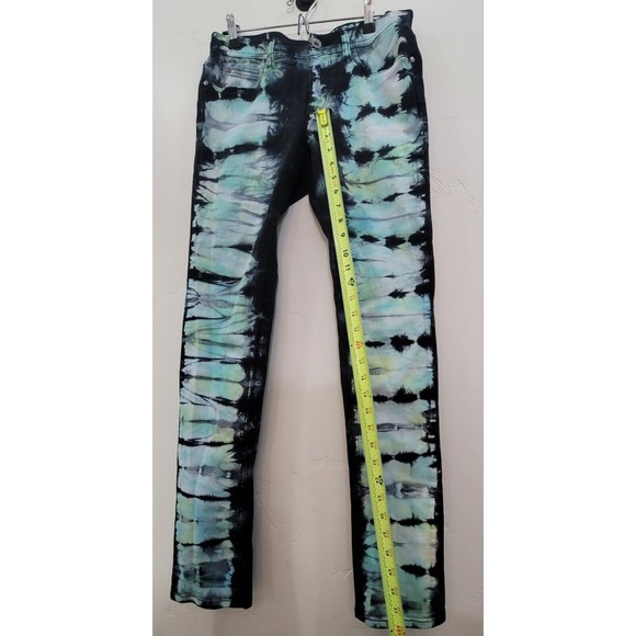 Ninth Hall Rogue Jeans Yellow Blue Green Tie Dye Denim Skinny Fit 30/32 - Picture 5 of 9